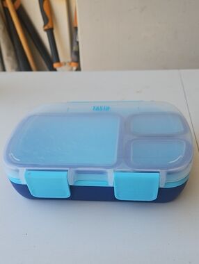 Blue Bento Box Compartmental Lunch Box with Secure Latches